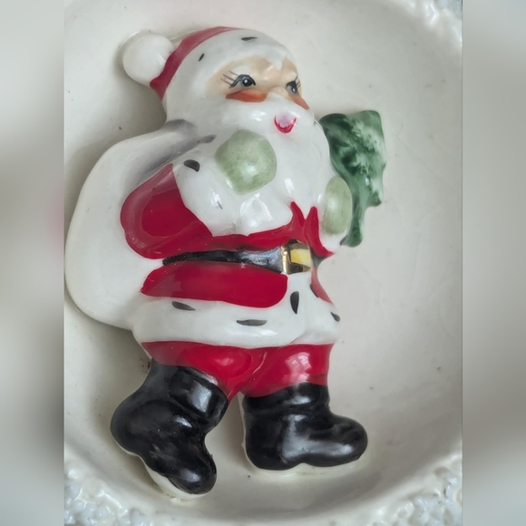 Vintage Santa Planter- Relpo Mid-century Christmas bowl Ceramic snowball 60s - Picture 8 of 12
